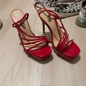 Meghan LA Red Strappy Heels